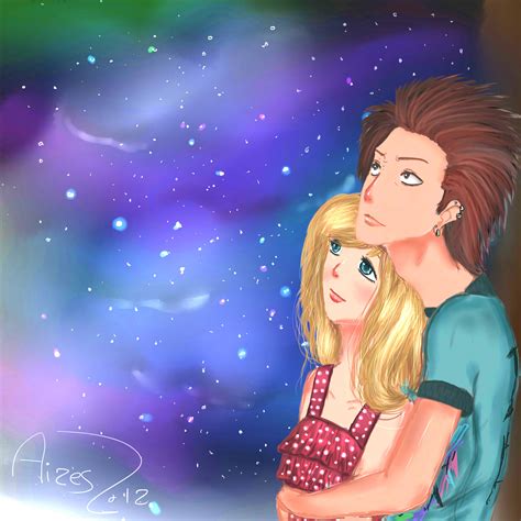 anime couples-starry night sky by oXIzesRockXo on deviantART