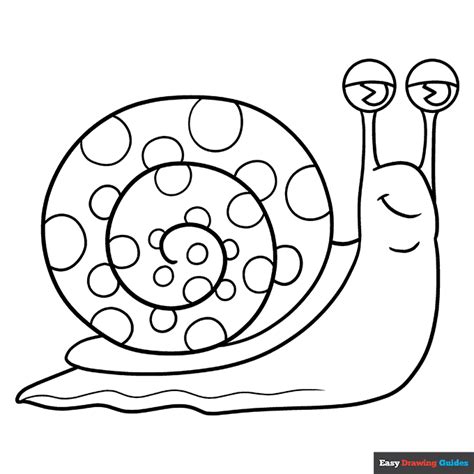 Cartoon Snail Coloring Page | Easy Drawing Guides