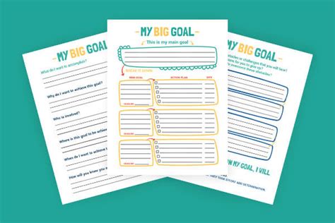 Goal Setting Printables for Kids - The Printables Fairy