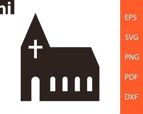 Church Svg, Church Vector, Church Silhouette, Church Clipart, Church ...