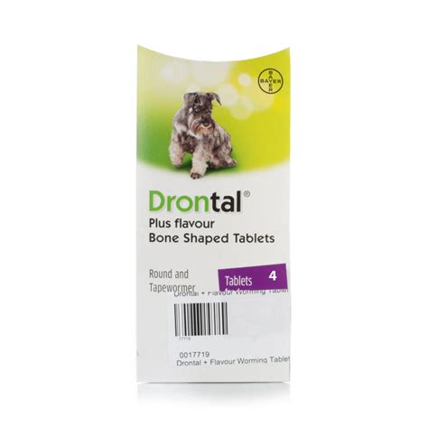 Buy Drontal Tasty Dog Bone-Shaped Wormer Tablets - 4 Pack 4 Tablets