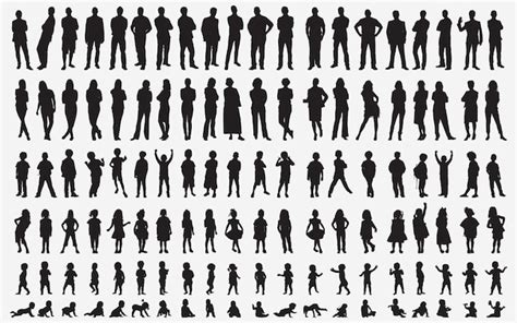 Premium Vector | People silhouette set