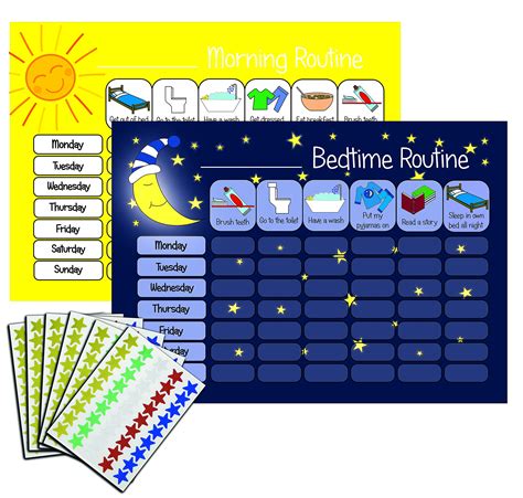 Buy kids2learn Children's Morning & Bedtime Routine Reward Charts (Twin ...