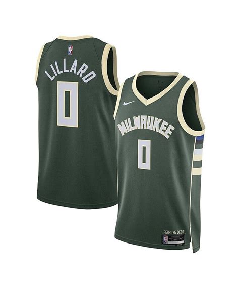 Nike Men's and Women's Damian Lillard Hunter Green Milwaukee Bucks ...