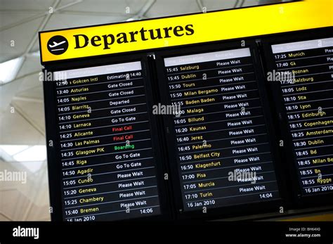 flight departure board at stansted airport, england Stock Photo ...