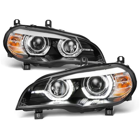 Fit 2007-2010 BMW X5 E70 [AFS HID] Black LED Halo DRL Projector Headlights LH+RH - Walmart.com ...