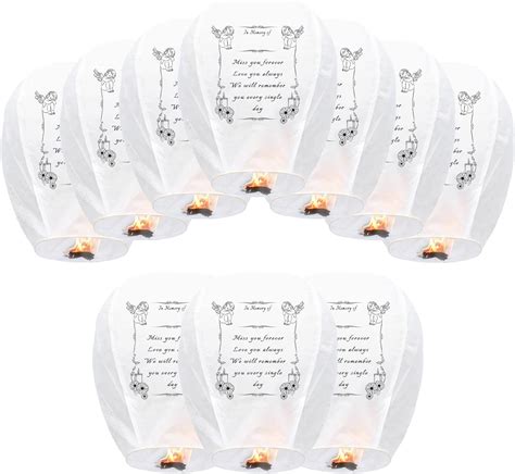 Buy 10 Pack Chinese Lanterns Sky Lanterns to Release in Sky, Biodegradable Flying Lanterns ...