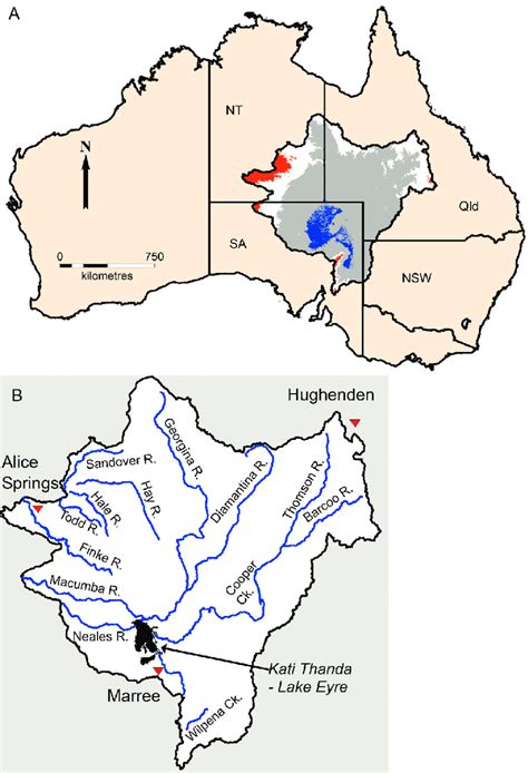 Regional context. (a) The Lake Eyre Basin (LEB) is located across four... | Download Scientific ...