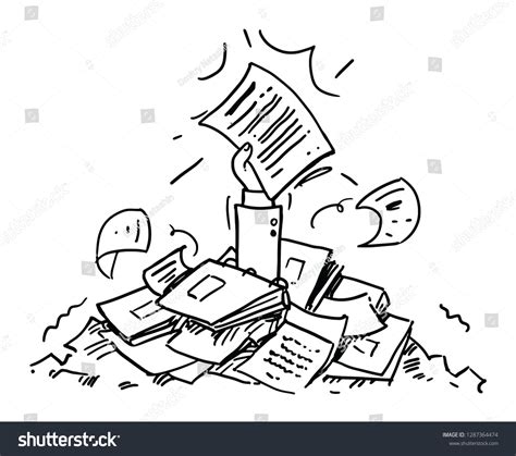 Paperworkcartoon Illustration Isolated On White Background Stock Vector ...