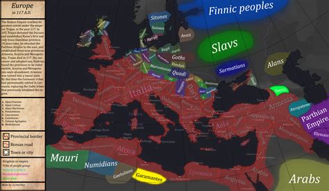 Detailed map of Europe in 117 AD (Greatest extent of the Roman Empire) : r/MapPorn