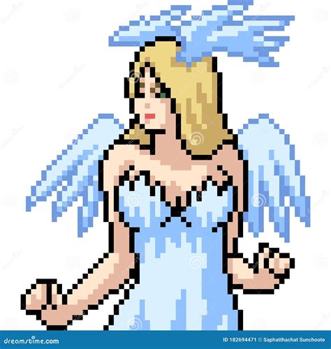 Vector Pixel Art Anime Angel Stock Vector - Illustration of pixel, fantasy: 182694471