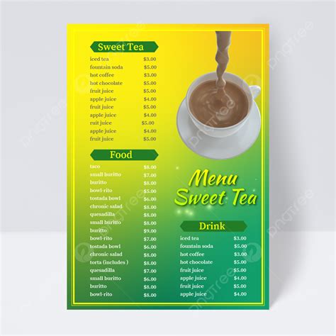 Milk Tea Shop Menu Design Template Download on Pngtree