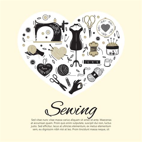 Vector illustration concept for sewing, handmade, accessories ...