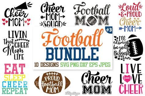 Football SVG Bundle, Football Mom Bundle, SVG, PNG, Cut Files, Cricut By The Design Hippo ...