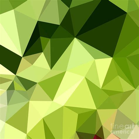 Electric Lime Green Abstract Low Polygon Background Digital Art by Aloysius Patrimonio