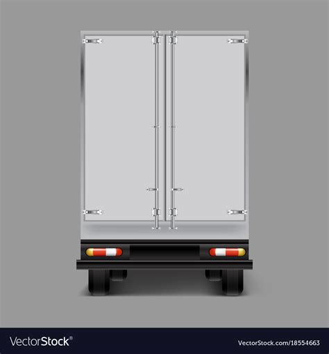 3d realistic cargo truck back view Royalty Free Vector Image