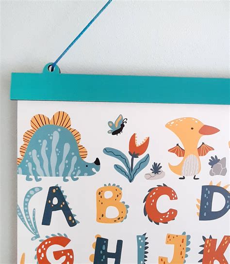 Dinosaur Alphabet Poster ABC Wall Art Dino Nursery Decor Kids | Etsy