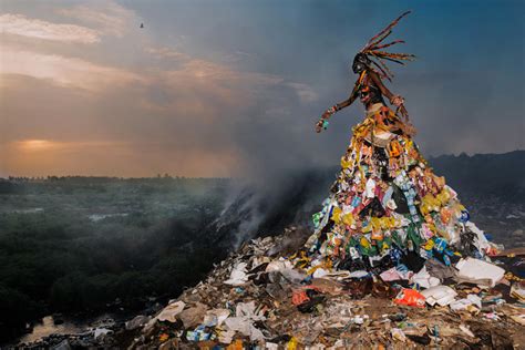 fabrice monteiro shows senegal's pollution with garbage garments