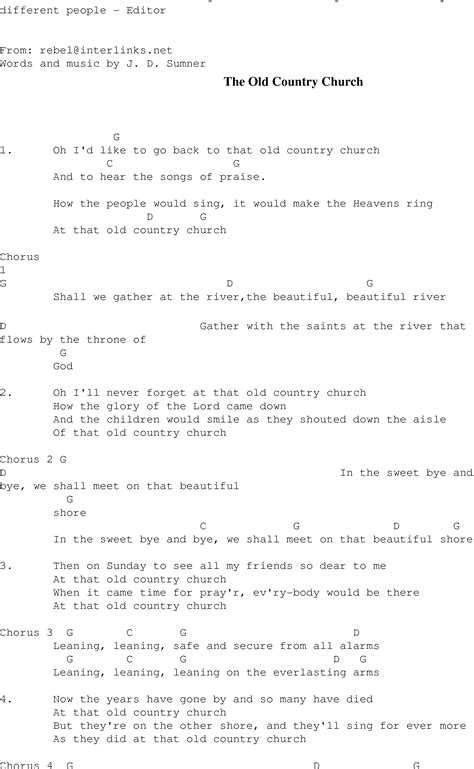 Old Country Church 2 - Christian Gospel Song Lyrics and Chords