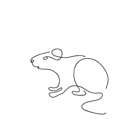 Mouse illustration in line art style isolated on white 21860803 Vector ...