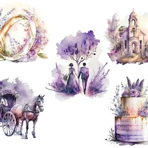 Lavender Wedding Clipart, Love Clipart, Valentine Png, Love Bundle Png ...