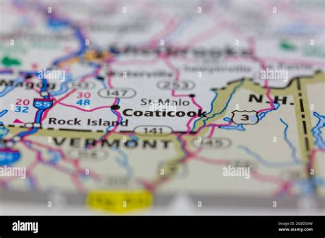 Coaticook quebec on a map hi-res stock photography and images - Alamy