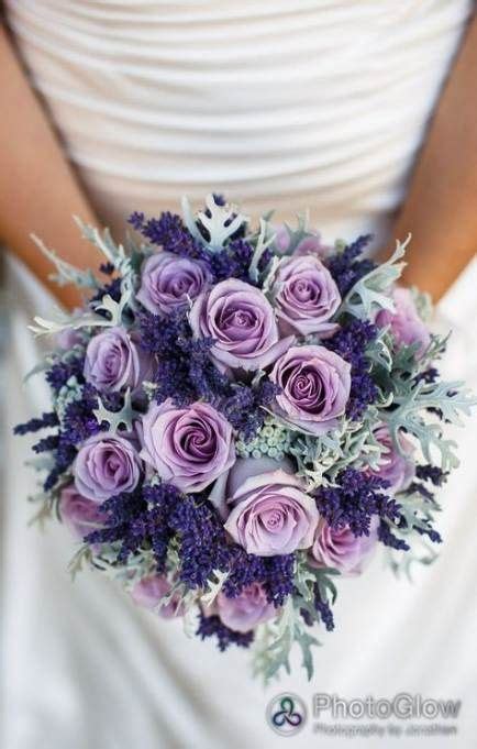 35+ Ideas Wedding Bouquets White Roses Lavender | Purple wedding ...