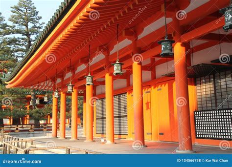 The Architecture of the Main Palace in Heian Shrine Stock Photo - Image ...