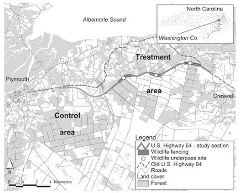 1. Project area for new section of U.S. Highway 64 with three wildlife ...