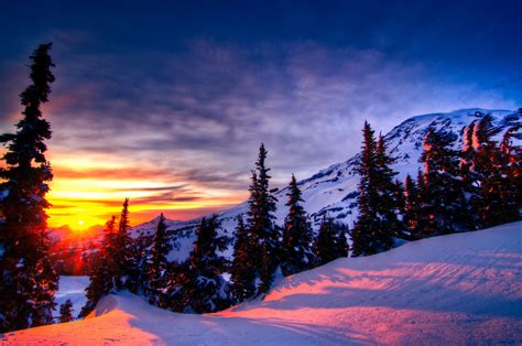 Winter Sunset Wallpaper (74+ pictures) - WallpaperSet