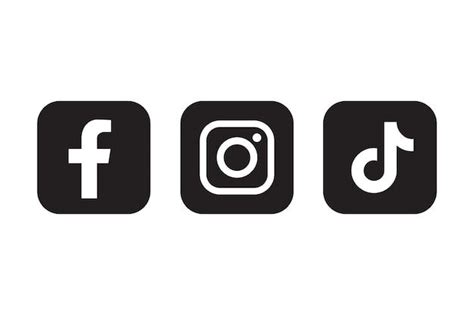 Premium Vector | Facebook, instagram and tiktok icon | Facebook and ...