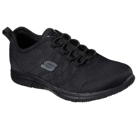 77211 W Wide Fit Black Skechers shoes Women Memory Foam Work Slip Resistant Sole - Occupational