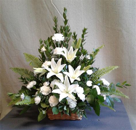 Stull's Peaceful White Lily Basket in Canton, PA | Stulls Flowers