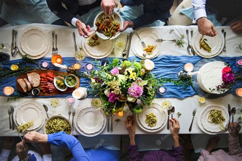 Premium Photo | Group of diverse friends gathering having food together