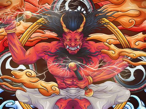 Raijin God of Thunder Merchandise Illustration by Jordan Satya ...