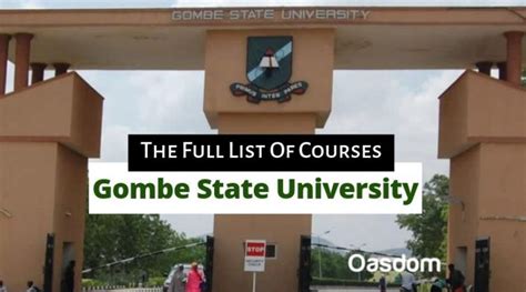 List of Gombe State University Courses and Programmes - Oasdom