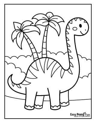 Dinosaur Coloring Pages - 30 Printable Sheets - Easy Peasy and Fun