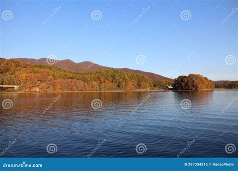 Autumn Scenery of Lake Hibara and Mountains with Autumn Leaves in ...