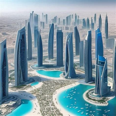 modern dubai in 2050 like futuristic