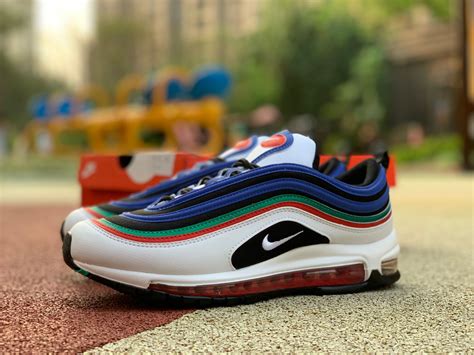 Latest Release Nike Air Max 97 Running Shoes White/Multi-Color/Hyper Blue CW7013-100