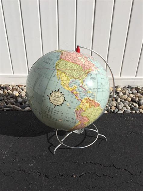 Mid Century inflatable globe on aluminum stand