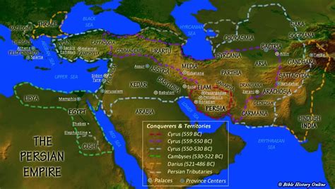 Map of the Persian Empire (550 - 486 B.C.) - Bible History