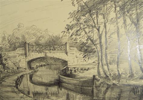 Original Pencil Drawing, 'bridge Over the Canal', Circa 1920's, Nan C. Livingstone 1876-1952 - Etsy