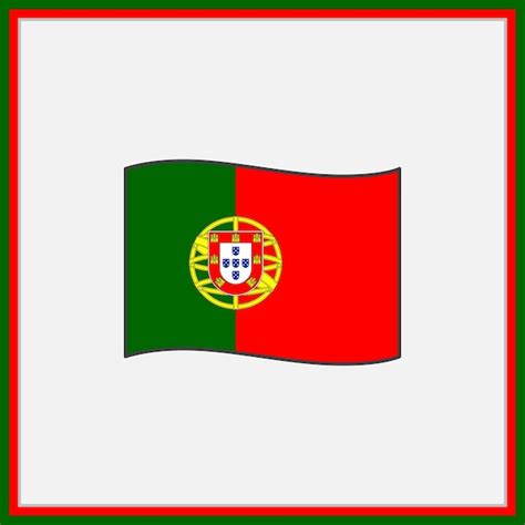 Premium Vector | Portugal Flag Cartoon Vector Illustration Flag of Portugal Flat Icon Outline ...