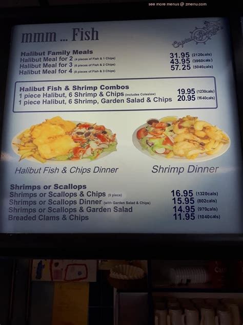 Menu at Captain George's Fish & Chips restaurant, Kingston