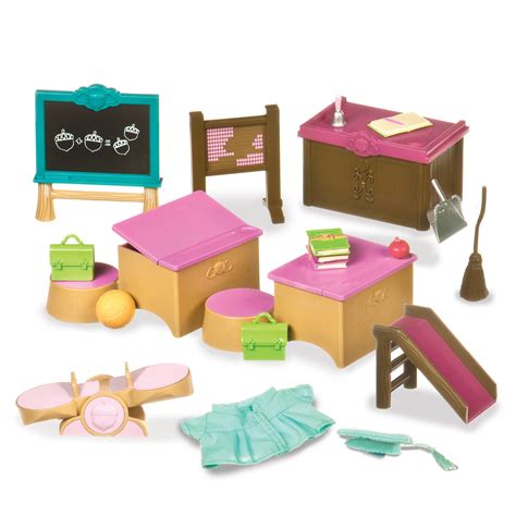 Classroom & Playground Set | Toy School with Accessories | Li'l Woodzeez