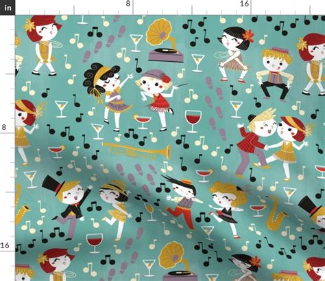 Charleston Fabric Charleston Dance Party by Gnoppoletta - Etsy