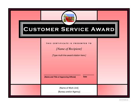 Customer Service Award | Templates at allbusinesstemplates.com