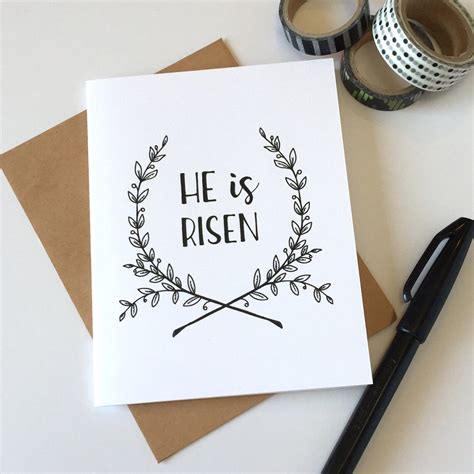 He is Risen Easter Religious Card Risen Greeting Card - Etsy