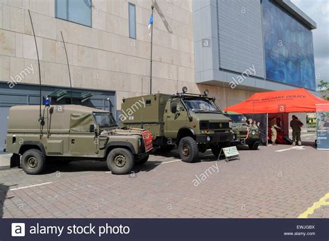 Livingston, UK. 27th June, 2015. Royal Military Police vehicles on ...